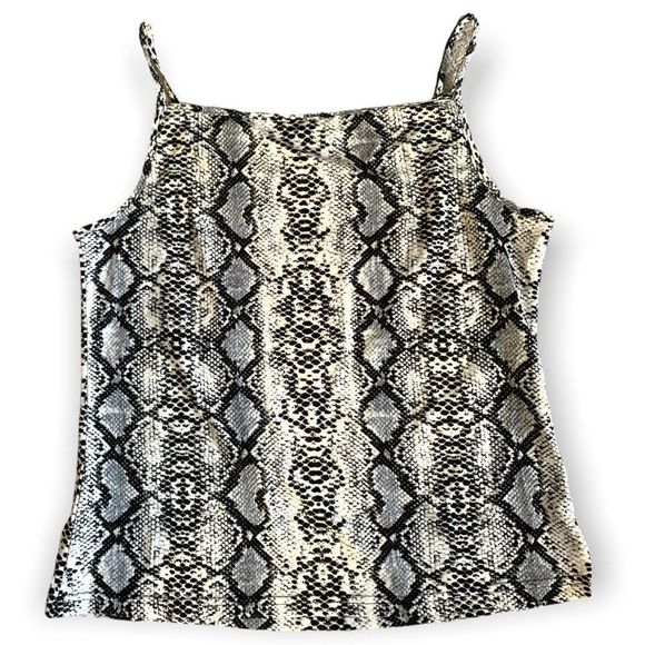 SHEIN Curve Black/white  Snakeskin Spaghetti Strap Top 2XL (A-019) - Picture 2 of 5